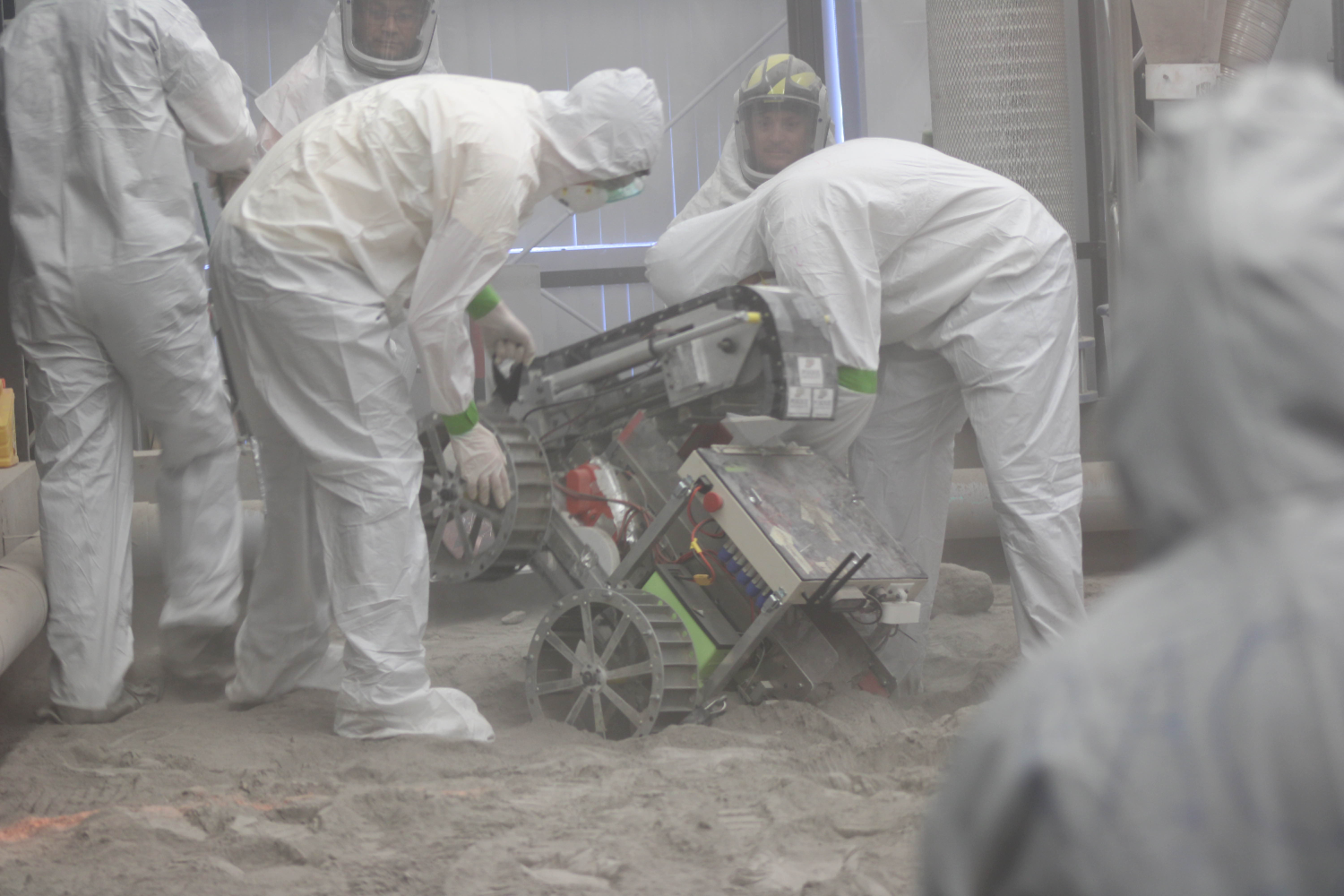 2024-2025 Robot being set up by the team in the competition pit