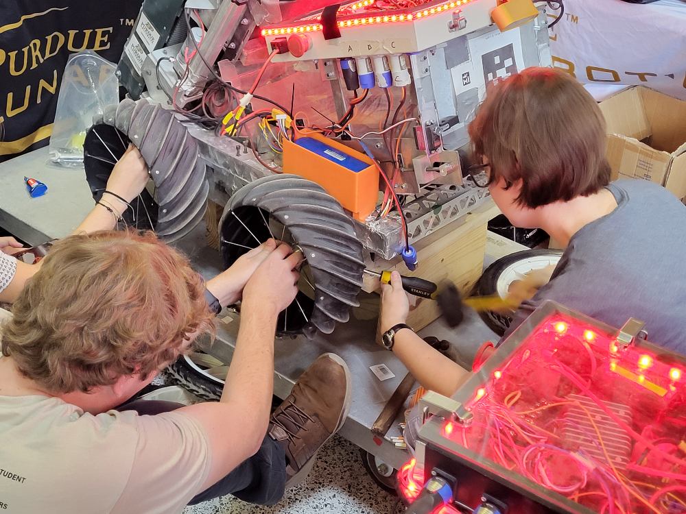 Team Members fixing the 2026 robot